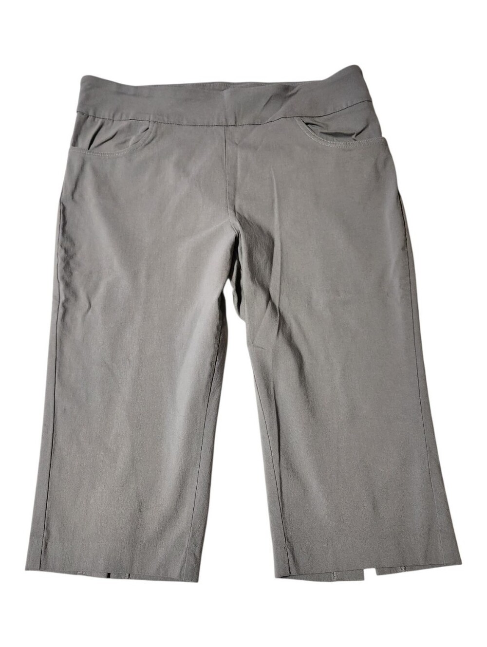 Bella Rose Capri Pants Womens Size 14 Gray Pull On Stretch Casual Crop